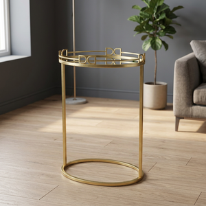 Table basse moderne en or exotique, artisanale, avec des caractéristiques extensibles et réglables pour le mobilier de salon - Product Image 2