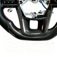 Volant personnalisé en fibre de carbone véritable noire avec interrupteur, adapté à la Toyota Hilux Revo