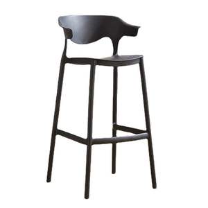 Modern Luxury Fixed Height Bar Stool, Enclosed Curved Backrest, Sturdy <b>Frame</b>, Ideal for Cafés, Bars and Restaurants - Product Image 1
