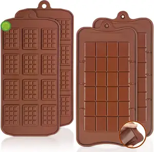 Moules à chocolat en silicone-Barre d'énergie protéinée pour bonbons Mini moule à gaufres en silicone en gros