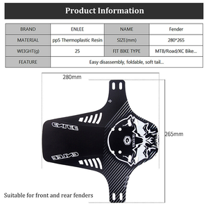 ENLE MTB Mountain Road 26,5cm PP5 Fahrrad Vorder- und Hinterradschutzblech Zubehör - Product Image 6