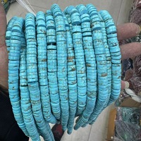 Perles en disque de turquoise naturelle en vrac, 4 mm, plates, pour la fabrication de bracelets, colliers et bijoux DIY