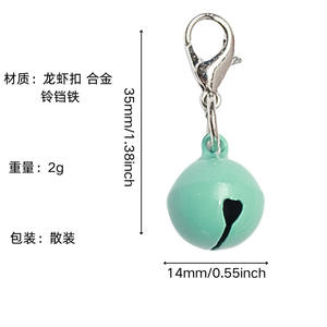 Collier en métal Pet Bell porte-clés extra fort Noël Jingle Bells breloques de bricolage pour la fabrication de bijoux en métal petite fée <span class=keywords><strong>clochette</strong></span> porte-clés - Product Image 6