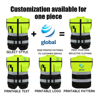 Gilet de sécurité réfléchissant à col rond, multi-poches, imperméable, avec logo personnalisé, fermeture éclair, haute visibilité, pour les services de circulation