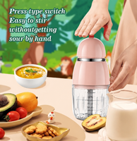 Elektrische vleesmolen met 300ml borosilicaat glazen kom, 8 messen, multifunctionele voedselhakselaar voor vlees, knoflook en saus