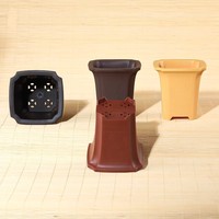 17.5cm 6.89 pouces en plastique chinois traditionnel Design carré formation Bonsaï Pots pour succulentes et arbres