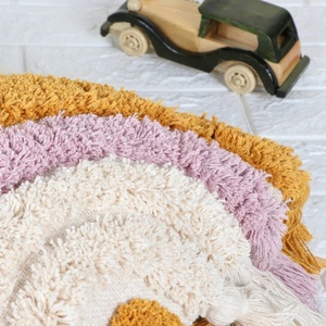 Funda de Cojín Bordada con Textura Boho, Color Marfil y Amarillo, con Flecos, 100% Algodón, Borde Cuadrado, Decoración para el Hogar, Precio al por Mayor - Product Image 4