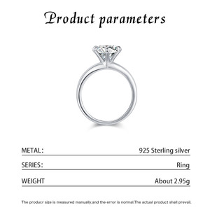 Anillo de Compromiso Clásico de Plata S925 con Oro Blanco y Diamante de Corte Brillante Redondo en Engaste de Puntas, Joyería Fina para Mujer - Product Image 2