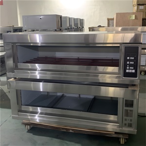Horno de gas automático de doble capa con seis bandejas, nuevo, con ruedas de movimiento libre y tubo de combustión para hornear aperitivos - Product Image 4