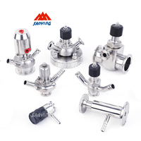Válvula de Muestreo Aséptica Sanitaria con Tapón de PTFE de Alta Calidad Ss316l con Doble Entrada/Salida, Abrazadera Triple Tc 25.4mm 50.5mm