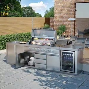 CBMMART - Muebles <span class=keywords><strong>de</strong></span> Cocina para Exterior <span class=keywords><strong>de</strong></span> Acero Inoxidable, Almacenamiento para Parrilla, Resistentes al Agua y a la Intemperie, Diseño Moderno y Personalizado para <span class=keywords><strong>Barbacoa</strong></span> - Product Image 1