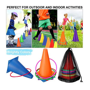 Set mainan plastik warna-warni 3-in-1 lempar cincin melingkar dan karung pasir latihan sensorik mainan permainan olahraga luar ruangan - Product Image 4