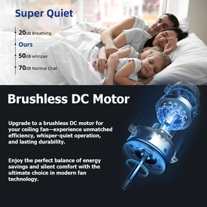 Quạt Trần Hiện Đại với ánh sáng rắn gỗ lưỡi điều khiển từ xa nhiều kích cỡ 52inch 60inch 70inch DC điện nguồn điện - Product Image 5