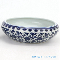RZNV22-A/B/C/D Pot Bunga Porselen Murah Motif Bunga Biru Putih Tradisional Cina