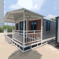 Maison conteneur extensible à double aile, chambre de consolidation rapide et simple, bureau, café, restaurant avec terrasse