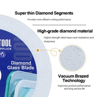 Ultradunne diamantzaagblad met vacuümgelaste binding, Ø 75/100/115/125 mm, hoge snelheid, voor glas, tegels, keramiek en jade.