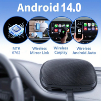 Adaptateur CarPlay sans fil portable Android 14 avec prise en charge GPS, connectivité USB/Bluetooth, boîte intelligente AI 64 Go