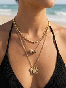 Collar de Dijes de Acero Inoxidable al por Mayor Personalizado con Nombres Grabados <span class=keywords><strong>en</strong></span> Cuentas Chapado <span class=keywords><strong>en</strong></span> Oro de 18K Joyería de Moda Impermeable - Product Image 4