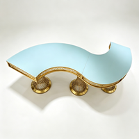 Table de banquet de luxe dorée pour salles de réception, mariages et hôtels