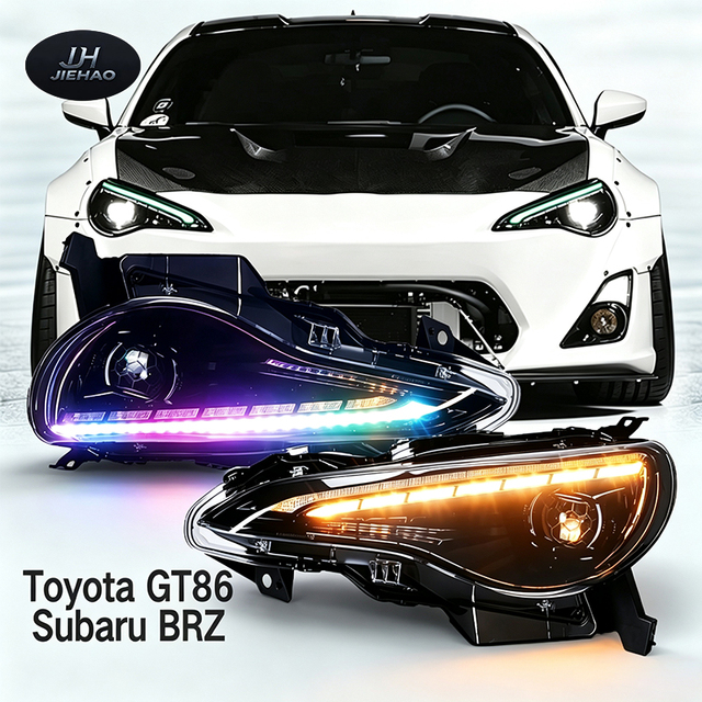 Jiehao 12V New LED Headlights Daytime Running Lights for 86 for BRZ Plug and Play 50W 6500 Lumens 5500K White Light