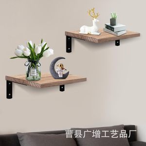 Wooden <b>Wall</b> <b>Mounted</b> <b>Shelf</b> Rectangle Solid Wood Storage Rack For Bedroom Living Room Decoration - Product Image 4