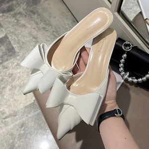 Mules à nœud papillon élégantes pour femme, sandales à talons chaton bas - Product Image 4