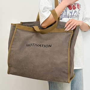 Medium Size High Quality Custom <b>Beach</b> Tote Shopping Bags for Students Durable <b>Canvas</b> Tote Bag Letter for Women's Daily Use Pp - Product Image 1