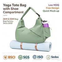 Tas Gym Unisex Ramah Lingkungan Tahan Air, Tas Olahraga Modis, Tas Travel untuk Matras Yoga, Tahan Lama, Portabel, untuk Belanja dan Aktivitas Sehari-hari