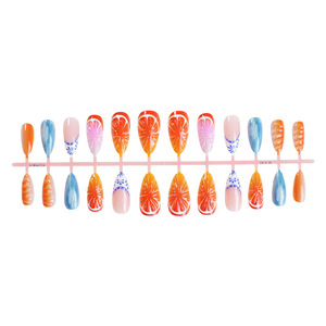 Hot-selling Summer Handmade Wearable Nails Fresh Ocean <b>Orange</b> Fruit 3D High-quality Nail Pieces - Product Image 4