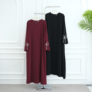 Loriya Abaya 2026 <span class=keywords><strong>abbigliamento</strong></span> islamico chiuso Abaya donna abito musulmano con fiocco in argento artigianale maniche Modulare abiti da donna - Product Image 6