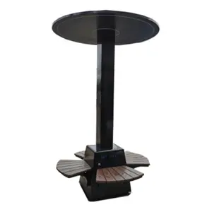 Meilleure vente Panneau solaire noir Station de charge mobile USB Matériau en acier exclusif pour téléphone - Product Image 1