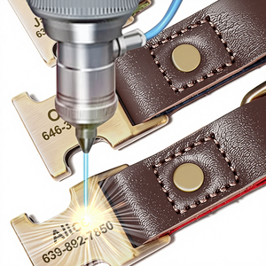 Ensemble collier et laisse pour chien en cuir de vache écologique réglable, motif uni, style classique de luxe, accessoires en coton polyester durables - Product Image 5