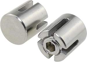 Abrazaderas cruzadas de acero inoxidable T316 para accesorios de varilla o cuerda de alambre de 1/8 "para kits de enrejado de alambre, sistema de enrejado de cable <span class=keywords><strong>espaldera</strong></span> - Product Image 2