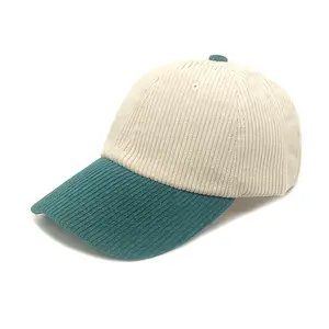 ファクトリーダイレクトユニセックスカスタムクラシックブランクヴィンテージミックスカラーブロック多目的コードロイ野球帽帽子