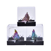 Vente en gros boîte cadeau en acrylique exquis de bismuth cristal de bismuth naturel décoration en pierre minérale