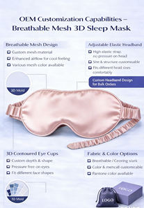 Masque de sommeil en soie de mûrier, <span class=keywords><strong>bandeau</strong></span> doux avec sangle élastique, personnalisable OEM pour le sommeil nocturne et les voyages, MOQ à partir de 100 pièces - Product Image 2