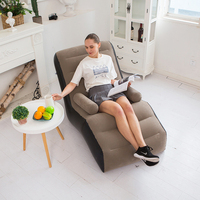 Canapé géant en forme de S moderne en marron, fauteuil gonflable de loisirs pour adultes