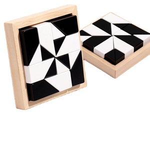 Jouets de puzzle à blocs cachés noirs et blancs personnalisés, jouets <span class=keywords><strong>math</strong></span>ématiques pour jeux d'imagination interactifs parent-enfant - Product Image 1