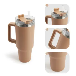 2023 New Trend Amazon Hot Sale 40oz Adventure Quencher Handle And Straw Stainless Steel Tumbler Travel Mug