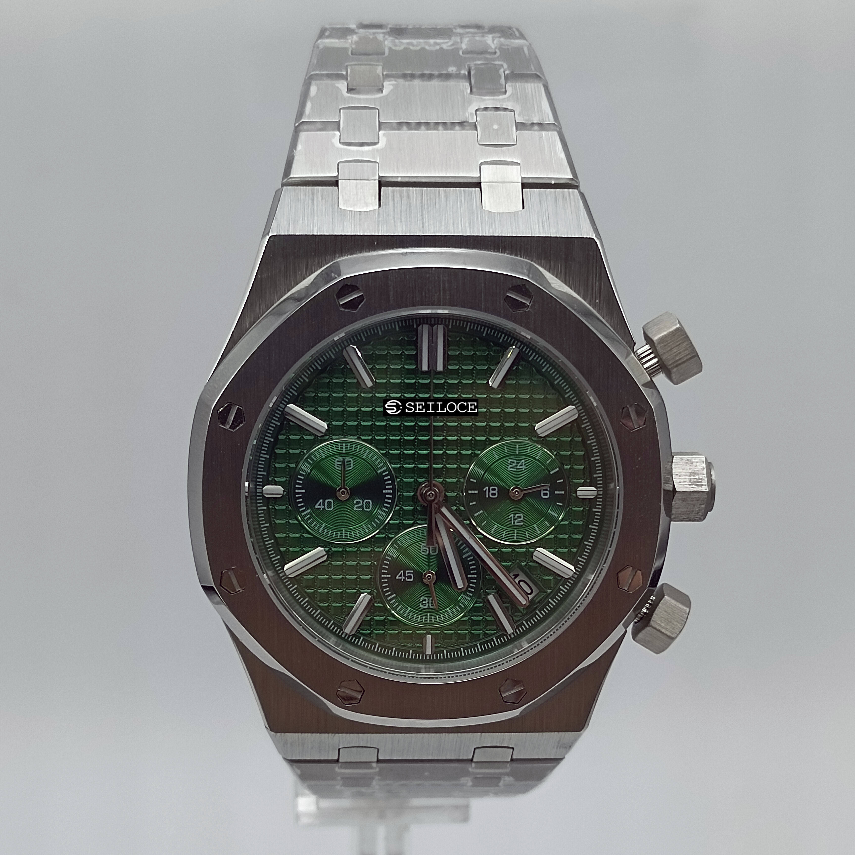 Silver Case+Green Dial