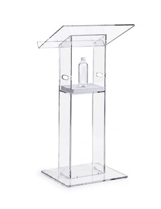Podio <span class=keywords><strong>de</strong></span> Acrílico Transparente <span class=keywords><strong>para</strong></span> Atriles y Púlpitos, Mueble Escolar Moderno y Duradero con Estante <span class=keywords><strong>de</strong></span> Almacenamiento <span class=keywords><strong>para</strong></span> Bodas, Aulas e Iglesias - Product Image 1