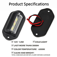 Lot de 2 feux de plaque d'immatriculation LED 12-24V DC, lampe à 6 LED SMD pour remorque, camion, SUV, fourgonnette, camping-car, bateau