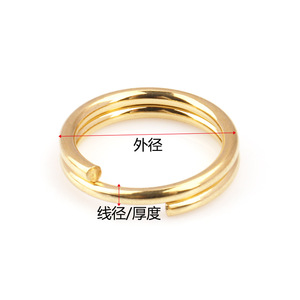 Conector de joyería de doble anillo de acero inoxidable para la fabricación de pulseras, chapado en oro de 18k, forma redonda H1351 - Product Image 3