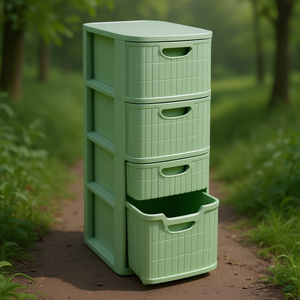 กล่องเก็บของแบบประหยัดพื้นที่ 4C สลิม (30x40x80 ซม.) DOMUS HOME COLLECTION สีเขียวชา 90702 - Product Image 3