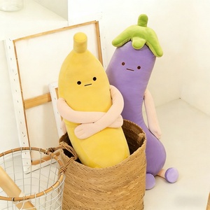 Boneka Terong Pisang Besar Kreatif, Bantal Panjang Penjepit Kaki, Penghibur, Isi Kapas PP Plastik, Unisex, Hadiah Menenangkan untuk Anak Perempuan dan Wanita - Product Image 3