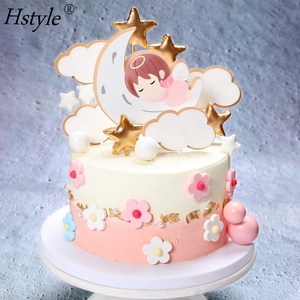 Il Tema di angelo Luna Stelle Del Bambino 1st Birthday Cake Topper <span class=keywords><strong>Set</strong></span> di Un Decorazione Della Torta Baby Shower bambini Rifornimenti Del Partito PQ857 - Product Image 3
