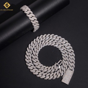 Collar Cubano de Moissanita ZUANFA, Plata 925 con Baño de Rodio, Cadena Hiphop para Hombre, Joyería de Uso Diario, Precio de Fábrica - Product Image 3