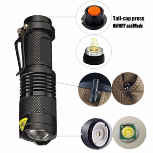 Tùy Chỉnh Không Thấm Nước Công Suất Cao Zoomable Mini Torch 14500/AA Powered <span class=keywords><strong>Q5</strong></span> Tactical Mini Led Đèn Pin Với Clip - Product Image 4