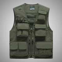 Gilet Utilitaire de Mode Personnalisé, Multi-Poches, Fermeture Éclair, Maille, Sans Manches, Veste pour Randonnée, Pêche, Photographie, Voyages, Hommes, Extérieur