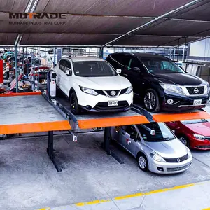 Mechanical 2 Post Vehicle Car Storage Lift Vertical Car Stacker Parking Lift System